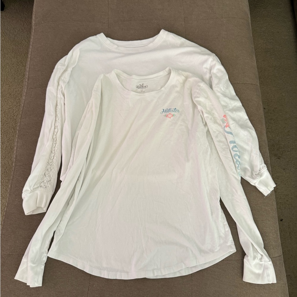 Lot of 2 Hollister girls long sleeve shirts